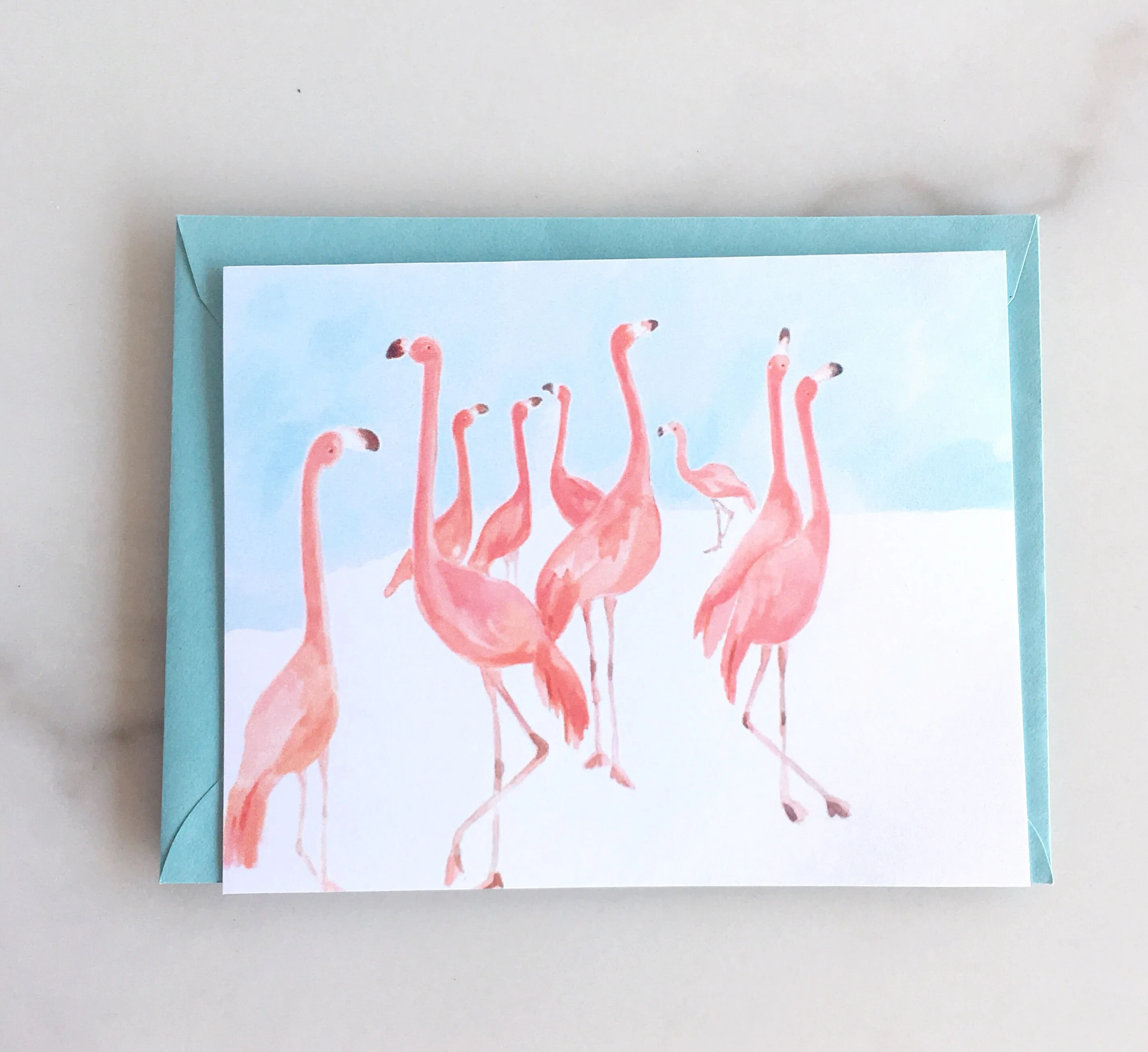 Waltzing Flamingos Note Cards