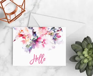 Watercolor Hello Notecards