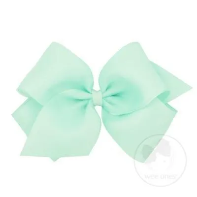 Wee Ones King Organza Overlay Grosgrain Bow - Crystalline