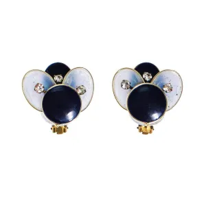 West Germany Blue Rhinestone Earrings
