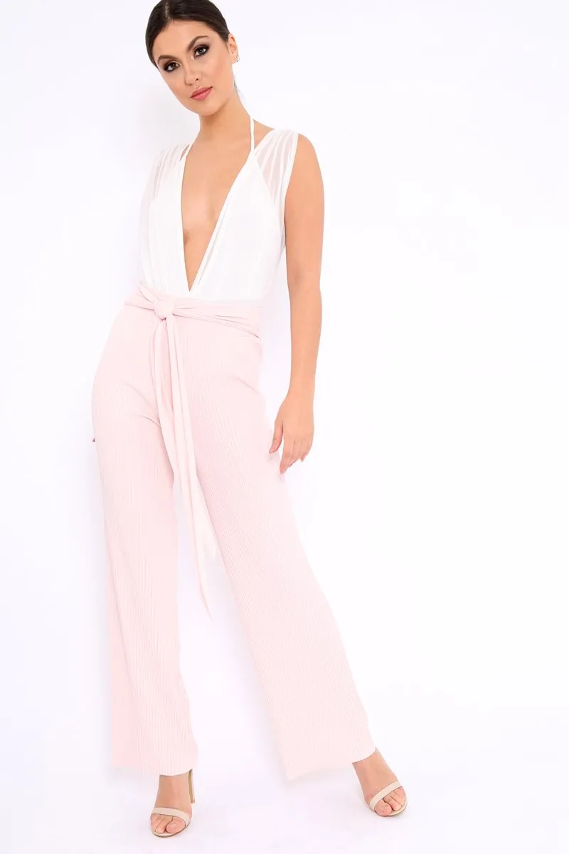 White Mesh V-Plunge Bodysuit - Malie