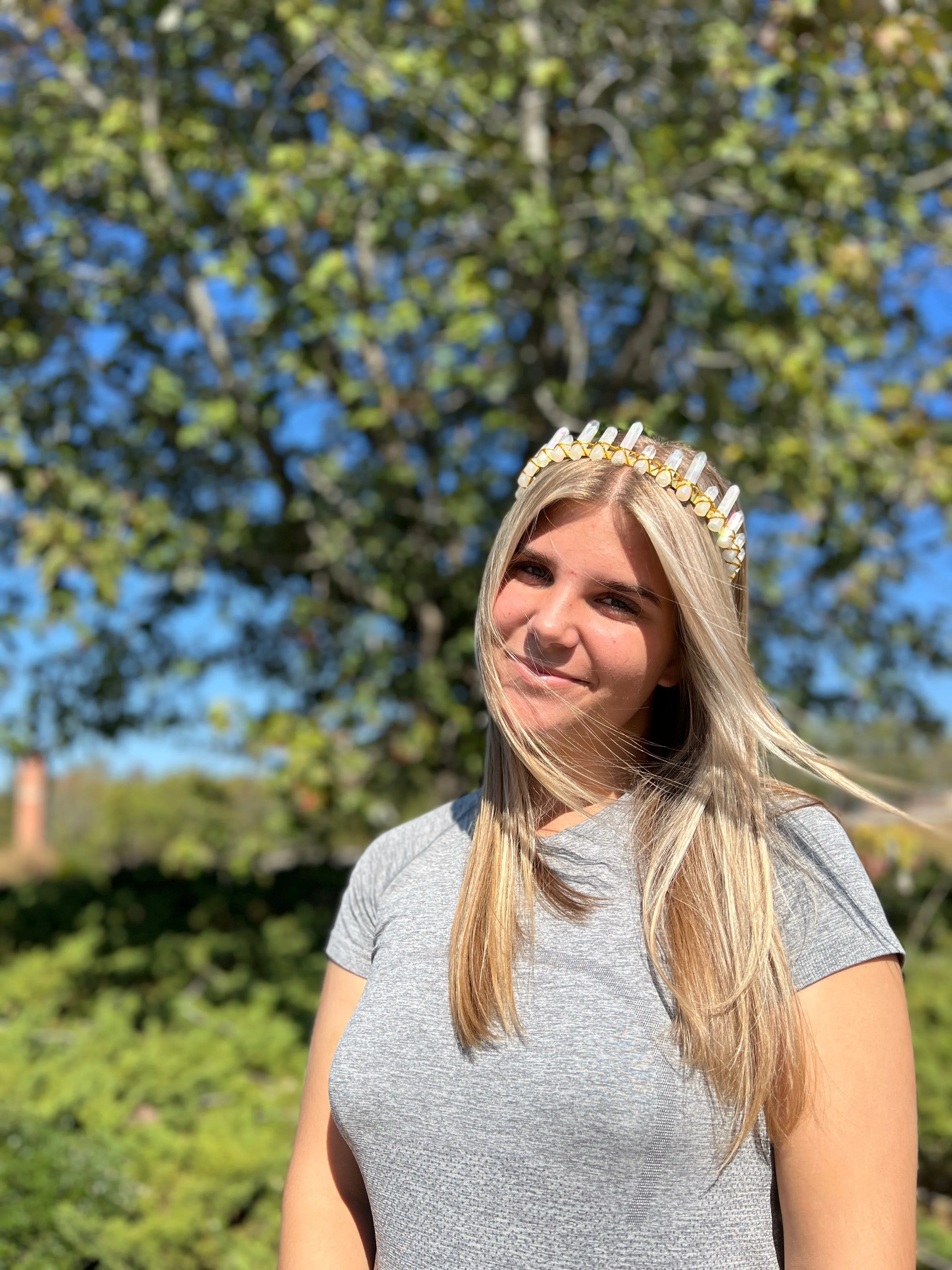White Stone Crown Halloween Costume Accessory, Costume Accessory, Play Crown