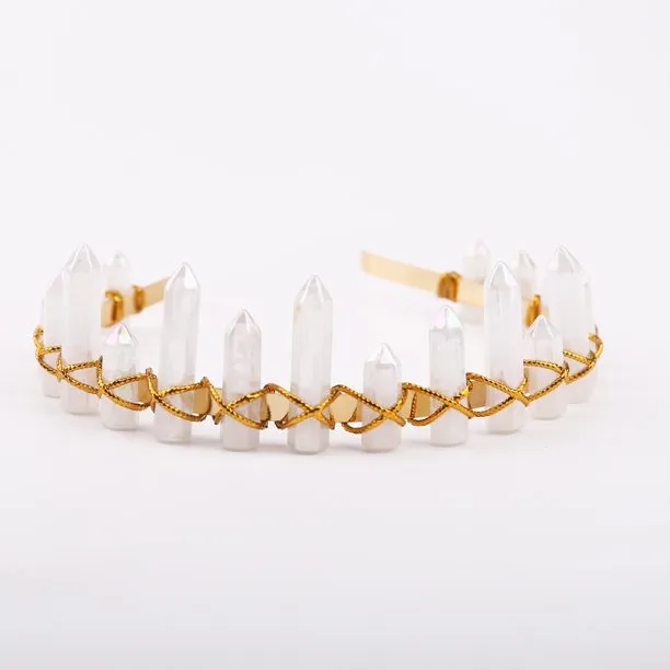 White Stone Crown Halloween Costume Accessory, Costume Accessory, Play Crown