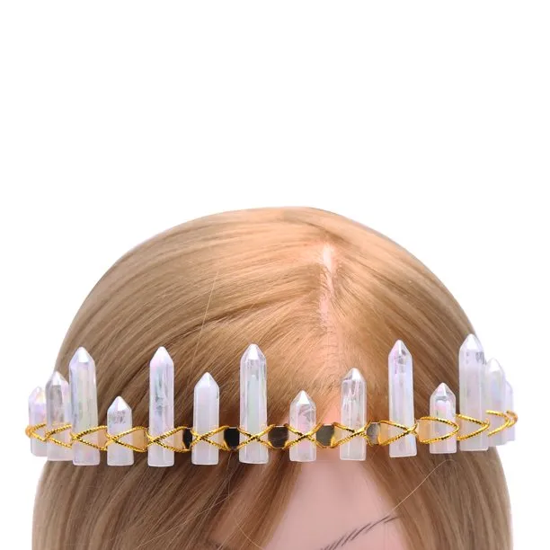White Stone Crown Halloween Costume Accessory, Costume Accessory, Play Crown