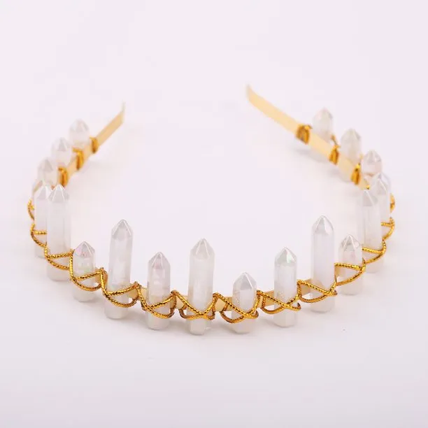 White Stone Crown Halloween Costume Accessory, Costume Accessory, Play Crown