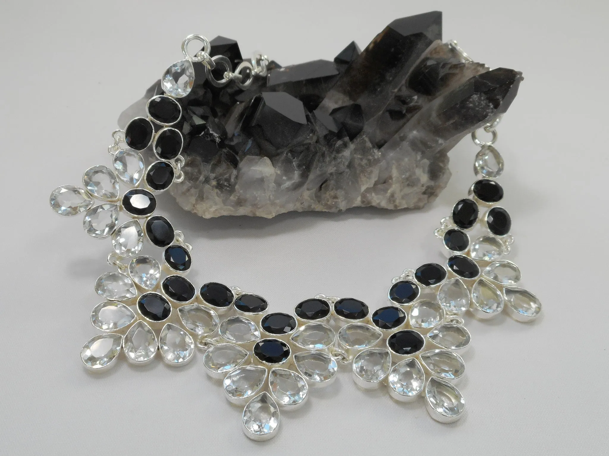 *White Topaz and Black Onyx Necklace 1