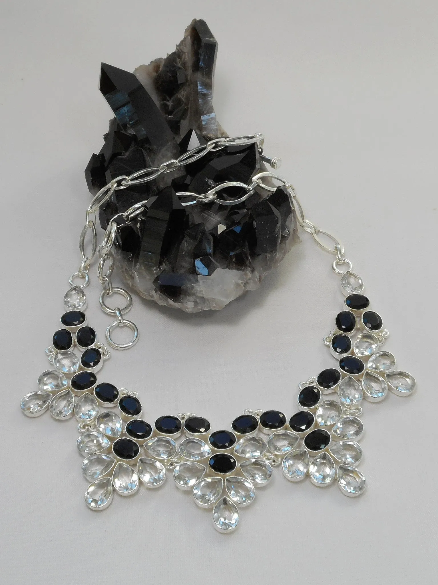 *White Topaz and Black Onyx Necklace 1