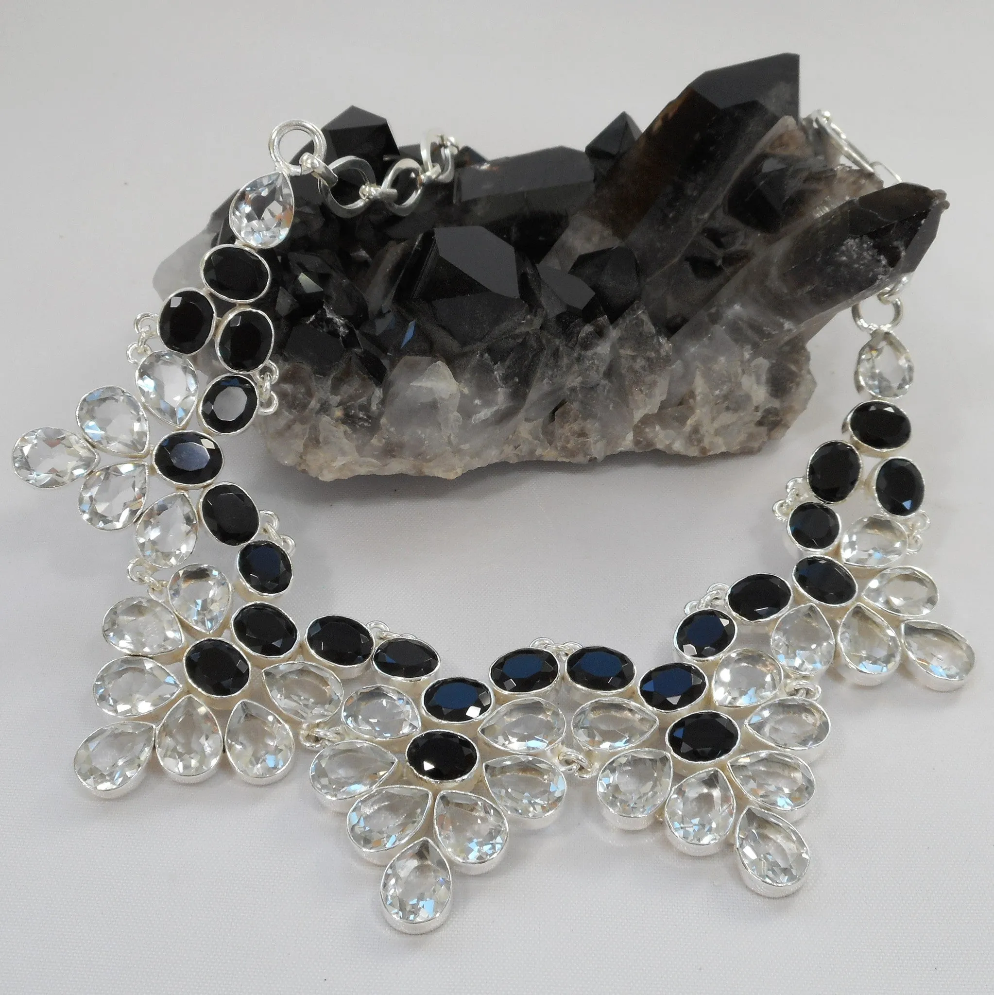 *White Topaz and Black Onyx Necklace 1