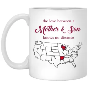 Wisconsin Arkansas The Love Between Mother And Son Mug