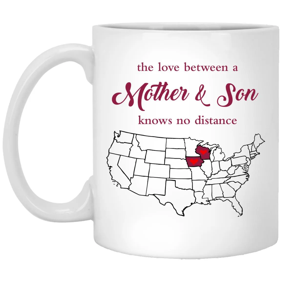 Wisconsin Iowa The Love Between Mother And Son Mug