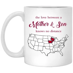 Wisconsin Iowa The Love Between Mother And Son Mug