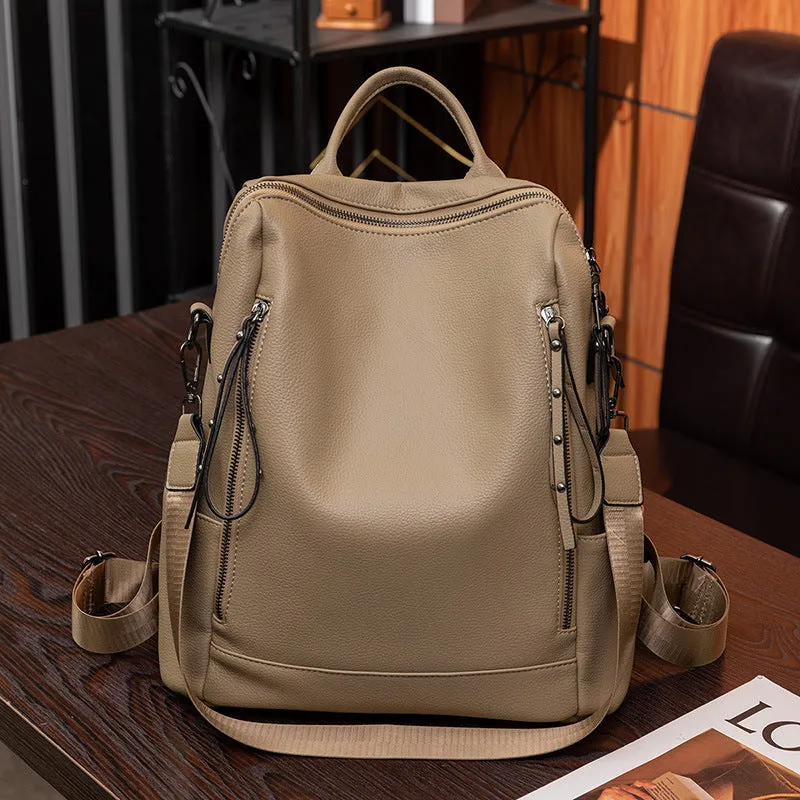 Women's Korean Fashion Trendy Large Capacity Soft Backpacks