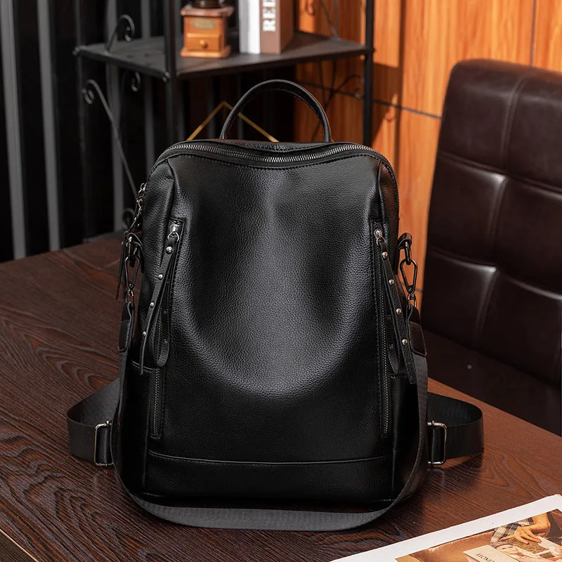 Women's Korean Fashion Trendy Large Capacity Soft Backpacks
