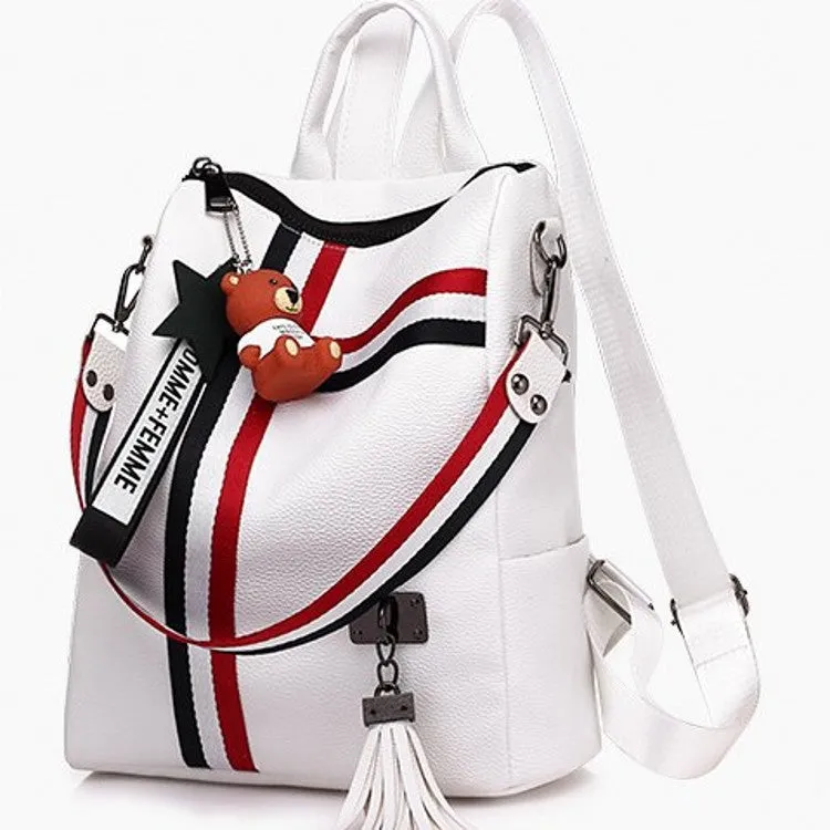 Women's Pretty Attractive Ribbon Pendant Bear Backpacks