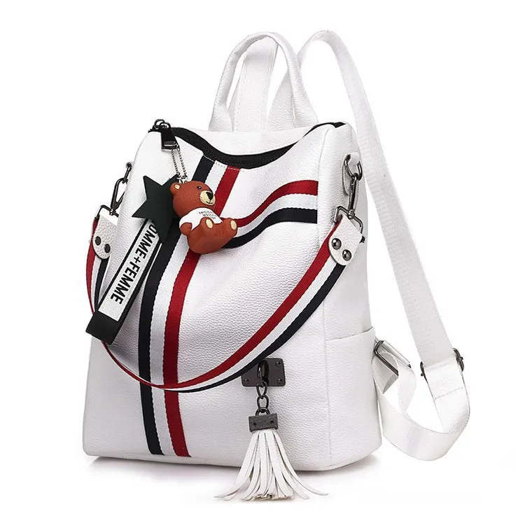 Women's Pretty Attractive Ribbon Pendant Bear Backpacks