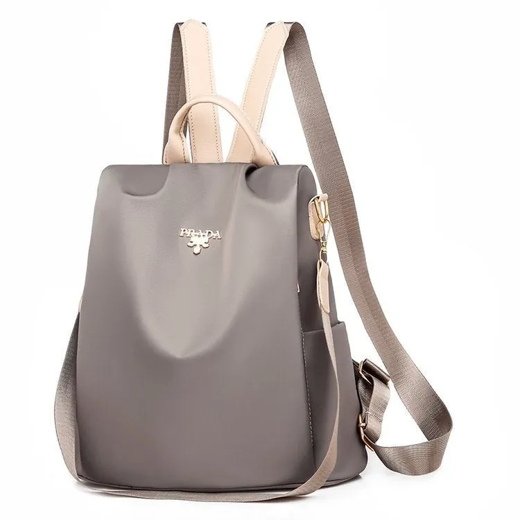 Women's Simple Waterproof Large Capacity Nylon Backpacks