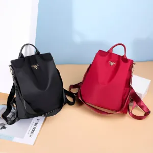 Women's Simple Waterproof Large Capacity Nylon Backpacks