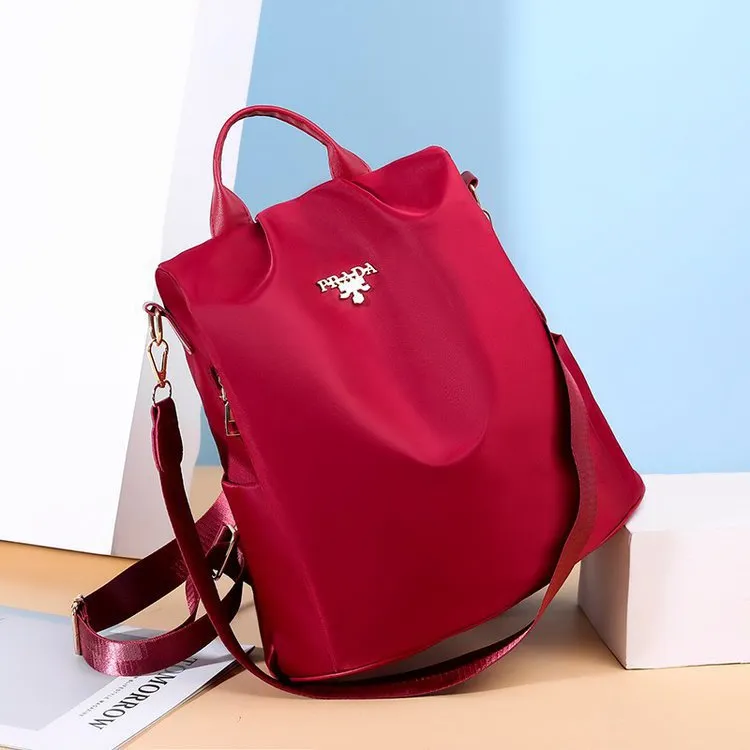 Women's Simple Waterproof Large Capacity Nylon Backpacks