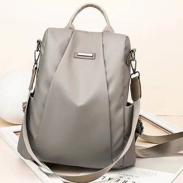 Women's Simple Waterproof Large Capacity Nylon Backpacks