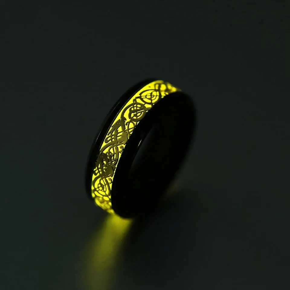 Yellow Glowing Luminous Dragon Rings