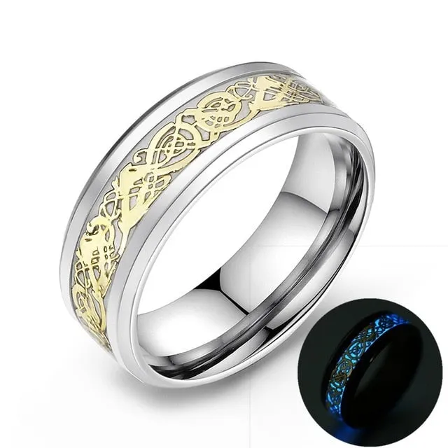 Yellow Glowing Luminous Dragon Rings