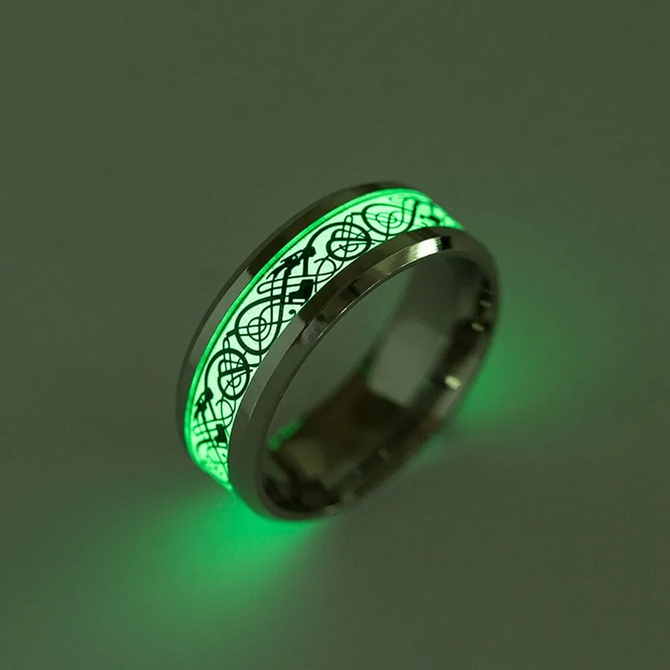 Yellow Glowing Luminous Dragon Rings