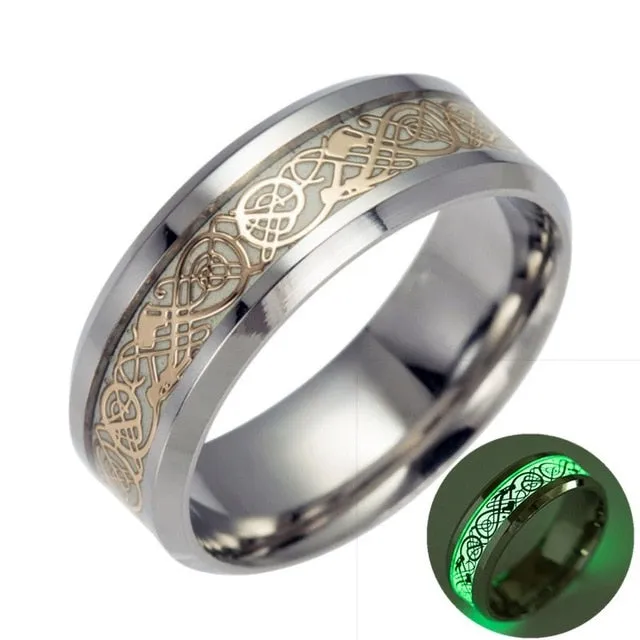 Yellow Glowing Luminous Dragon Rings