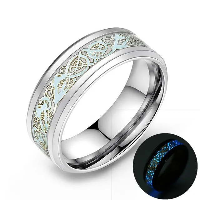 Yellow Glowing Luminous Dragon Rings