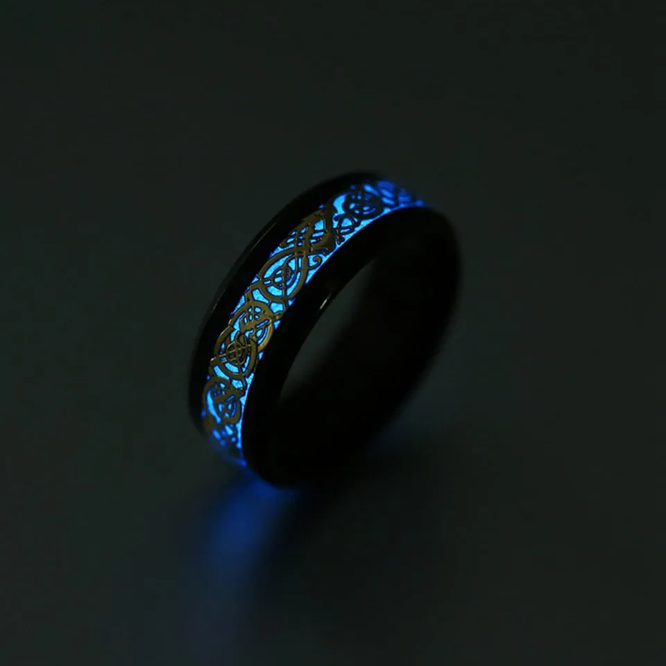 Yellow Glowing Luminous Dragon Rings