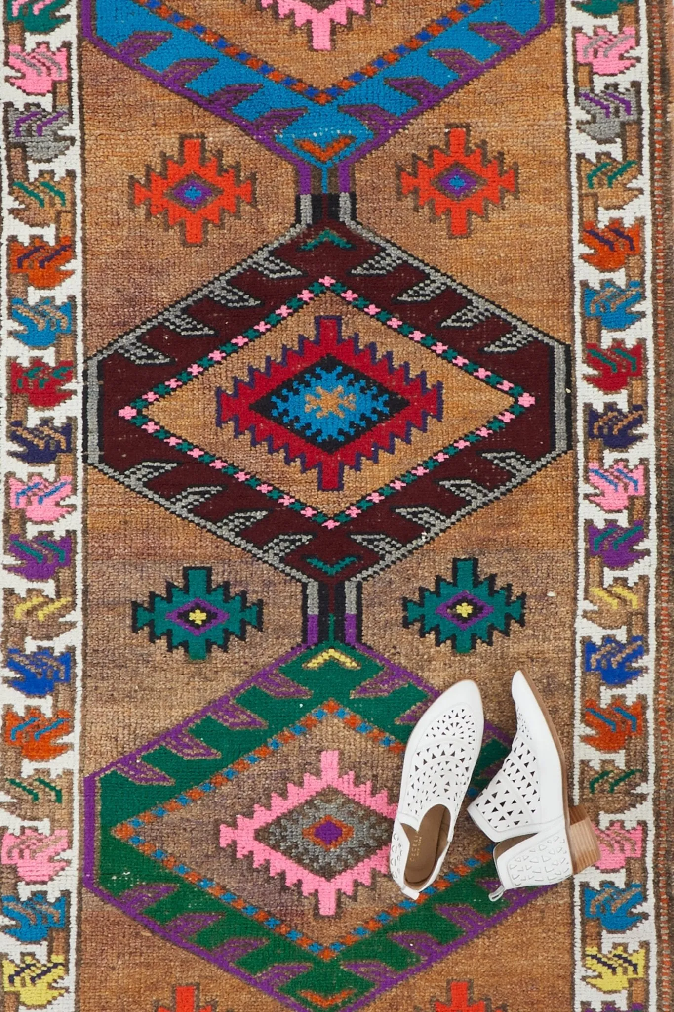 'Zest' Vintage Turkish Runner Rug - 3' x 11'3"