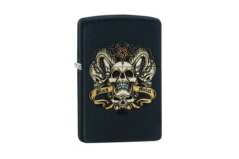 ZIPPO SKULL WITH HORNS