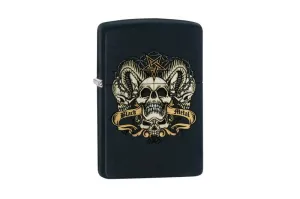 ZIPPO SKULL WITH HORNS